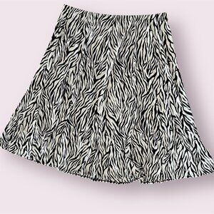 Dialogue Womens Zebra Animal Print Pull On Midi Skirt Size 1X Plus Size